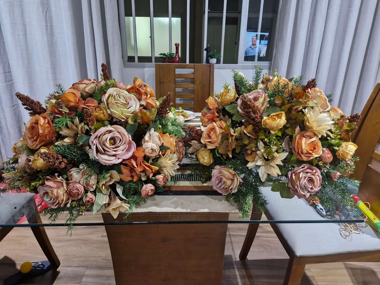 Flores artificiais para decoração de casamento 