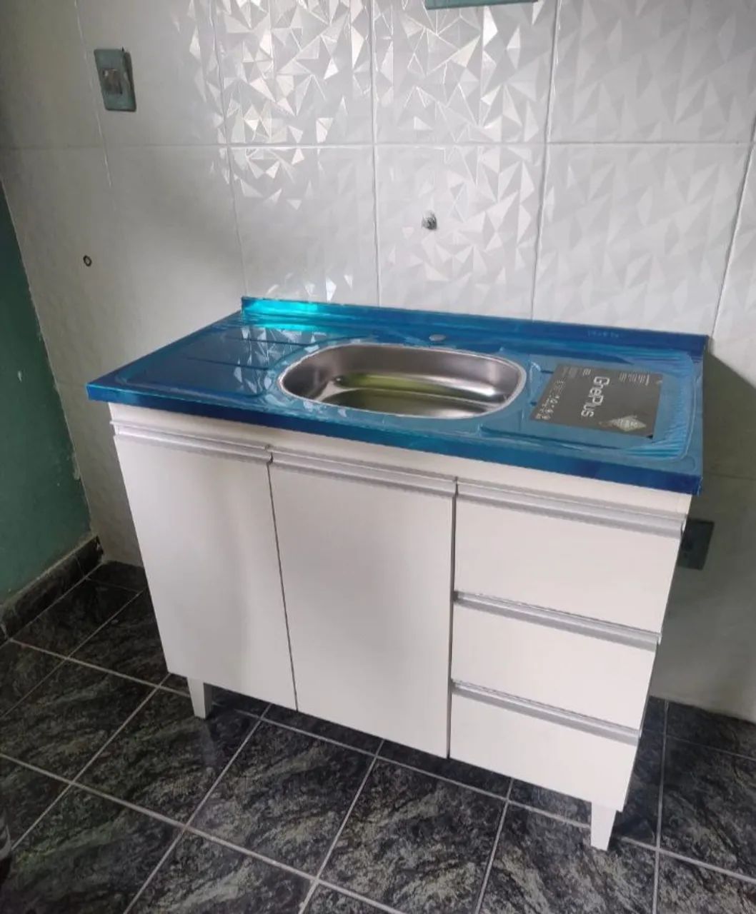 Balcão MDF com Pia Inox  - Foto 3