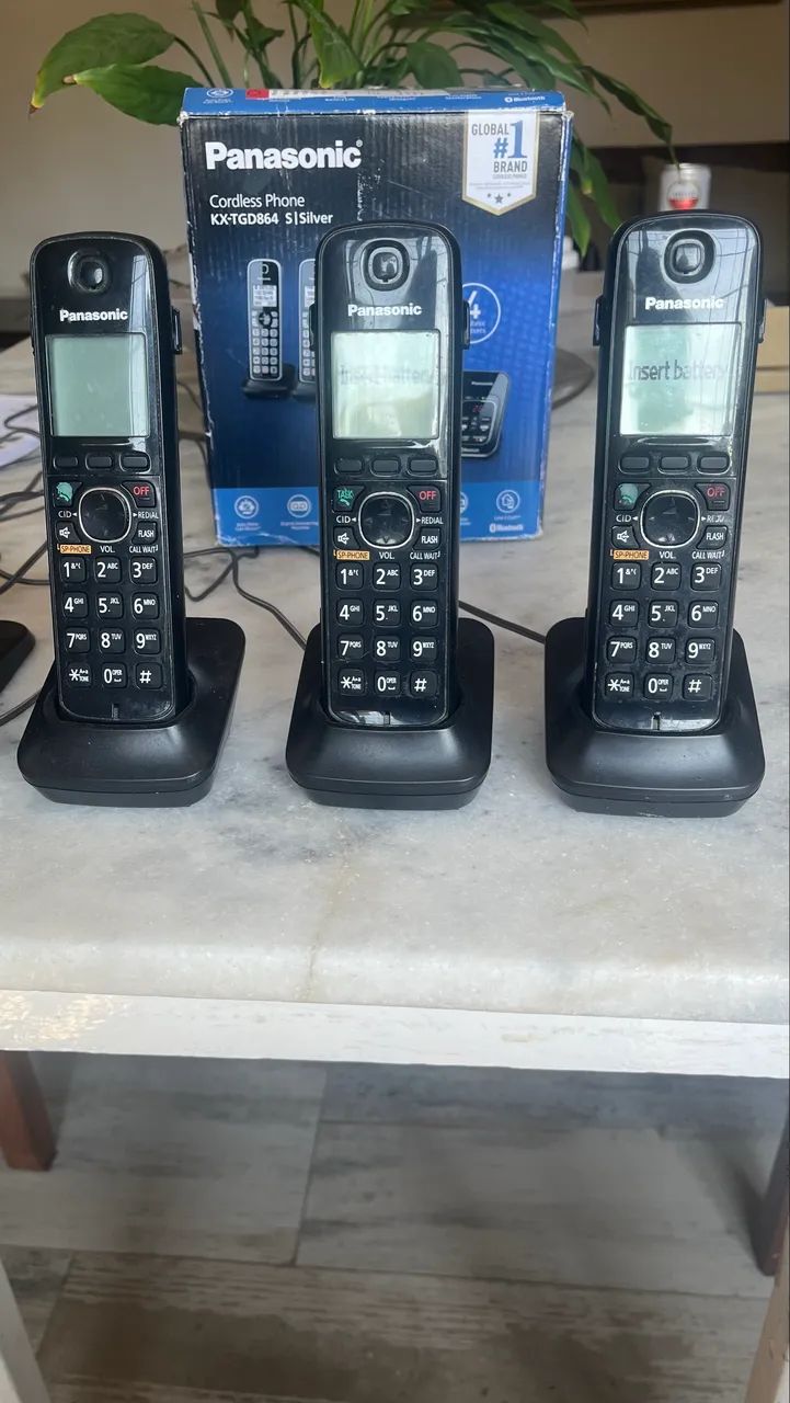 Telefone sem fio Panasonic com 3 ramais e secretaria eletrônica - interfone  - Foto 4