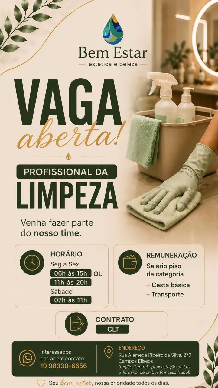 Limpeza - salão de beleza