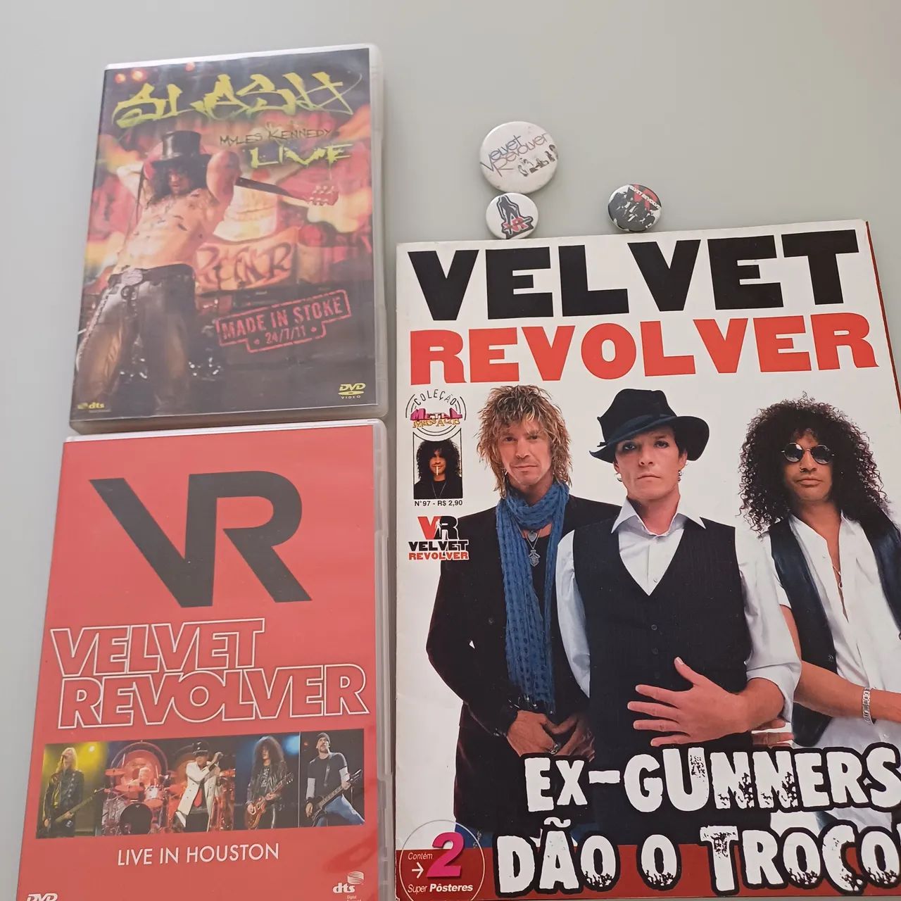 Slash/Velvet Revolver - DVDs + pôster e botons 