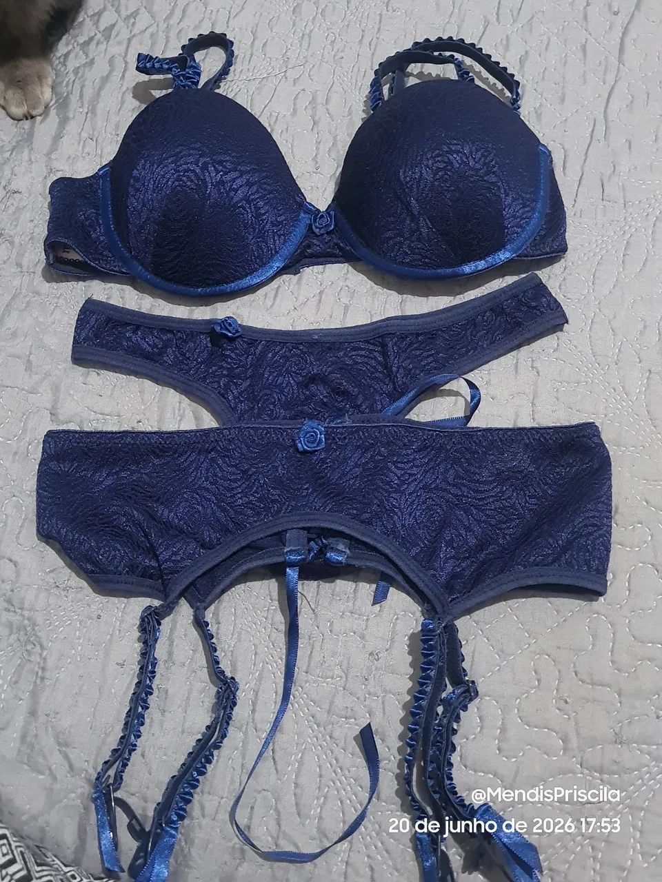 Lingerie Azul Marinho - Foto 3