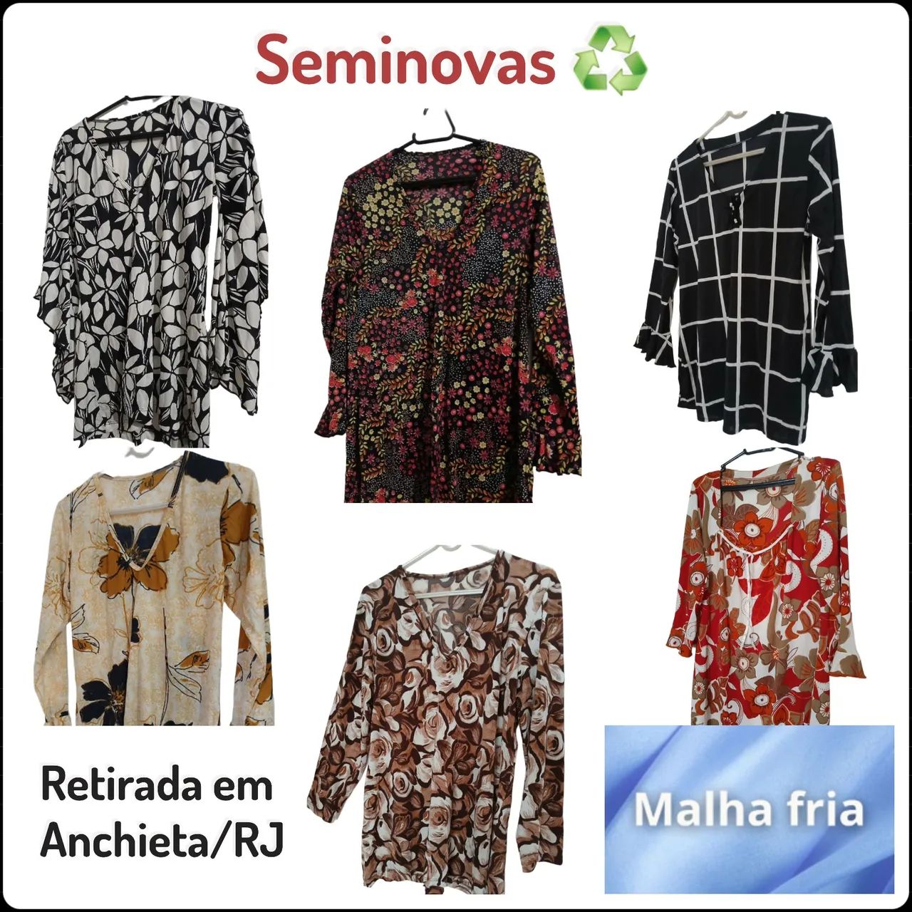 Lote blusas seminovas 