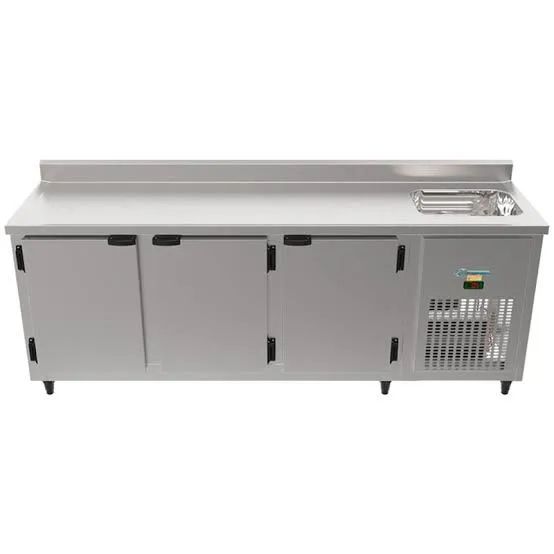 Ac balcão refrigerado 2.5mt Gelopar com pia lado direito 