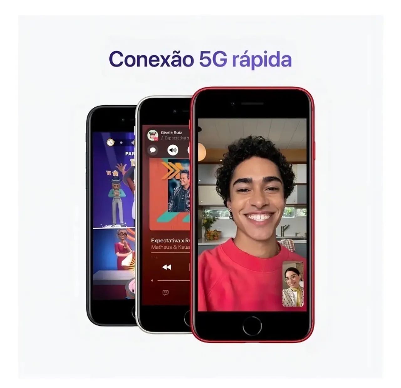iPhone SE SE (3ª geração, 64 GB) branco usado.