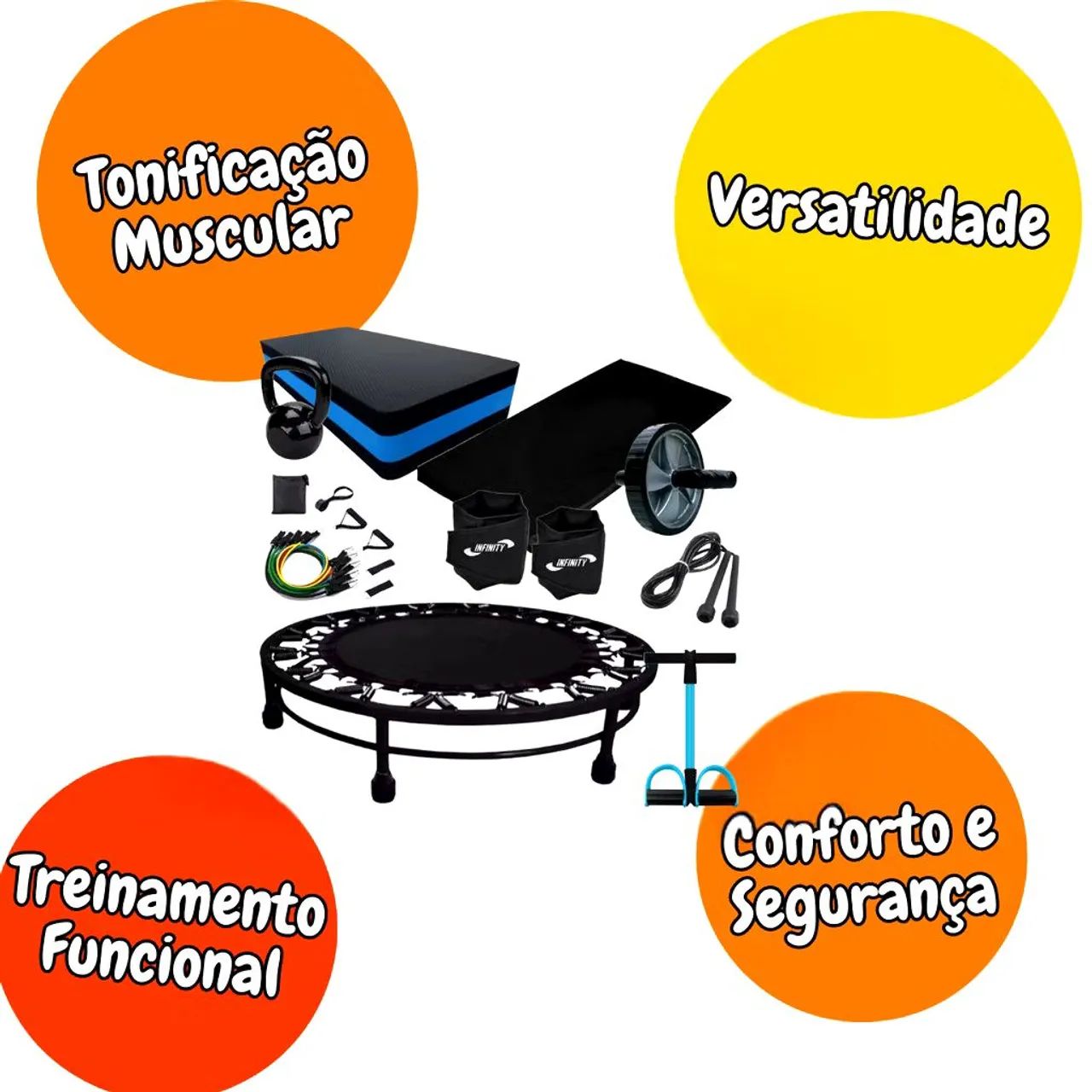 KIT FUNCIONAL COMPLETO COM COLCHONETE + MINI JUMP + 7 ITENS - Foto 2
