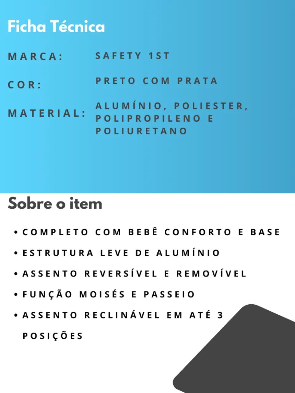 Carrinho de Bebê com Bebê Conforto Safety 1st - Foto 4