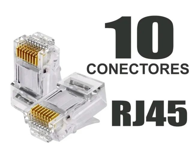 Conector RJ45 para cabo de rede e CFTV par trançado - 10unidades