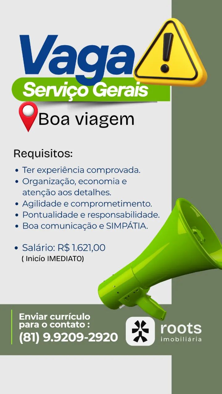 SERVIÇOS GERAIS C/ EXPERIÊNCIA
