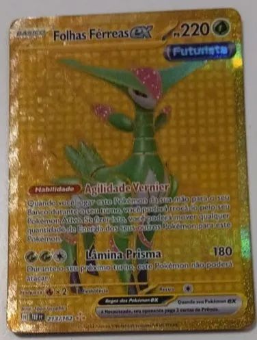 Carta Pokemon Folhas Férreas Ex 213/162