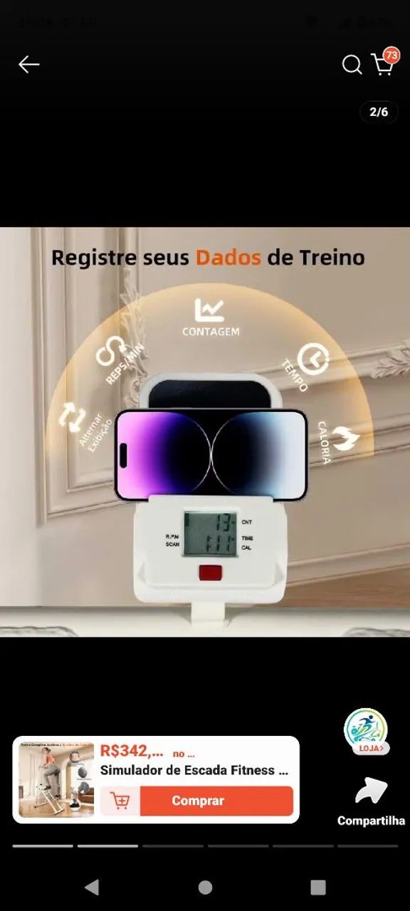 Elíptico simulador de escada/ caminhada 