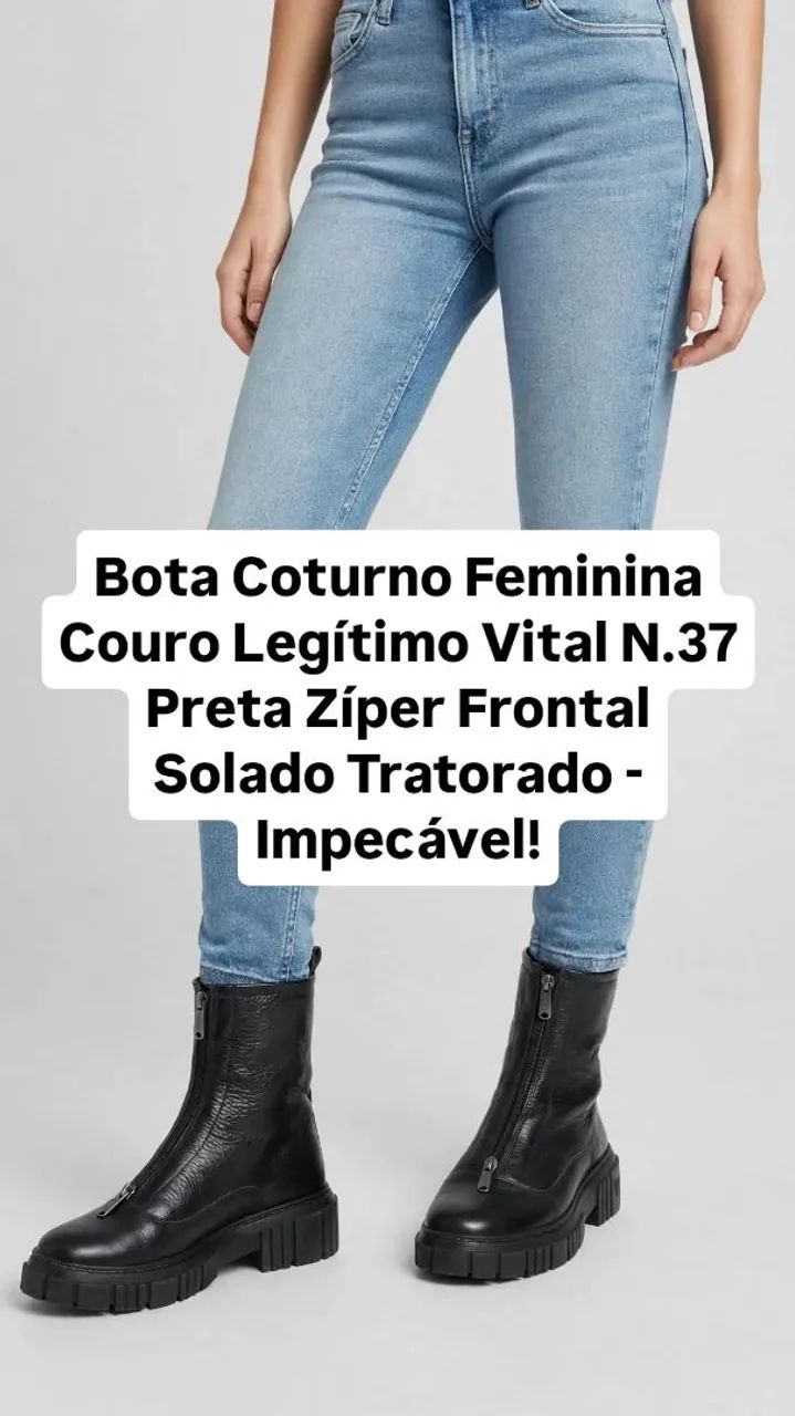 Bota de couro feminina - Foto 2