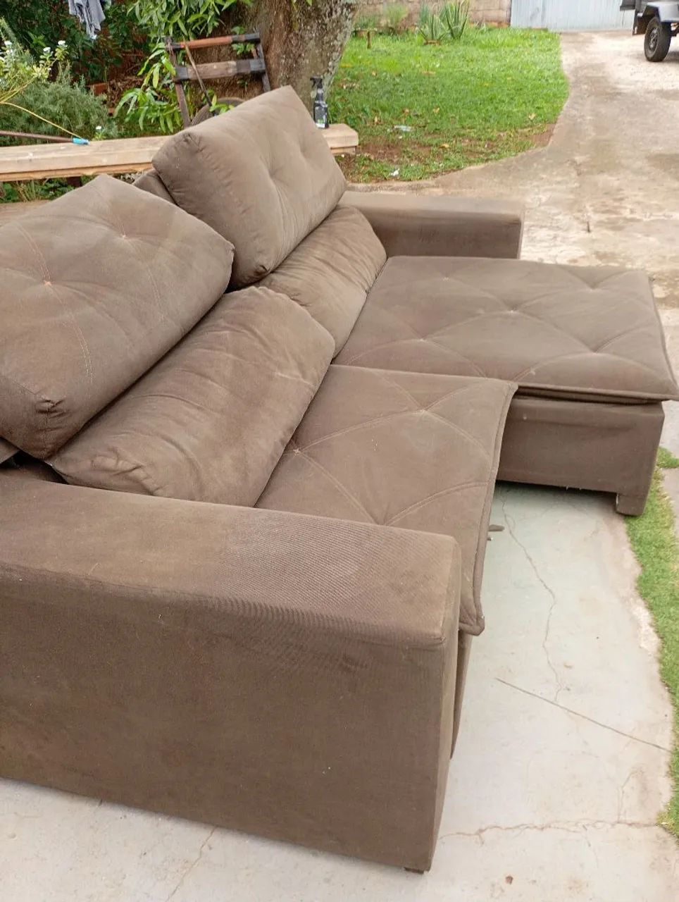Sofá retrátil e reclinável bem conservado entrego  - Foto 2