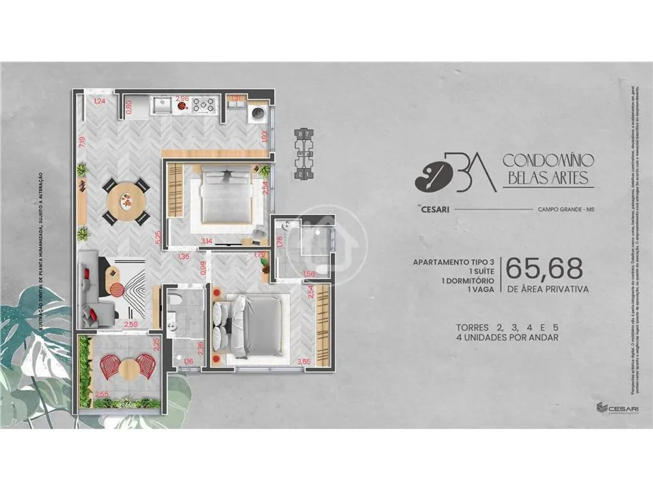 APARTAMENTO 2 QUANTOS SENDO 1 SUITE - Foto 4
