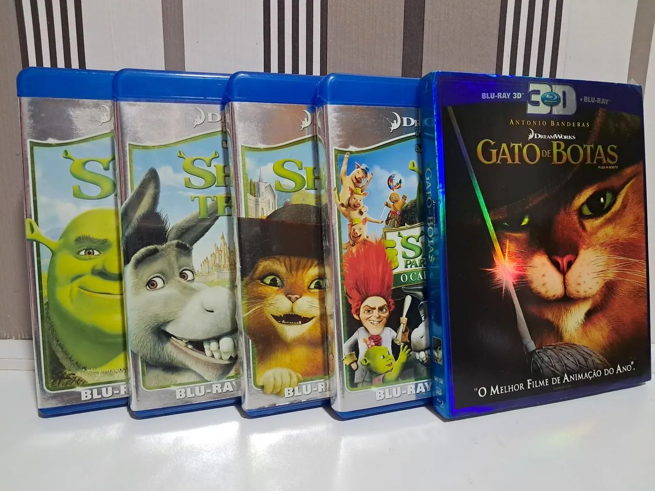 Coleção Blu-ray 2D+3D Shrek 1,2,3,4 e Gato de Botas 1 - Foto 3