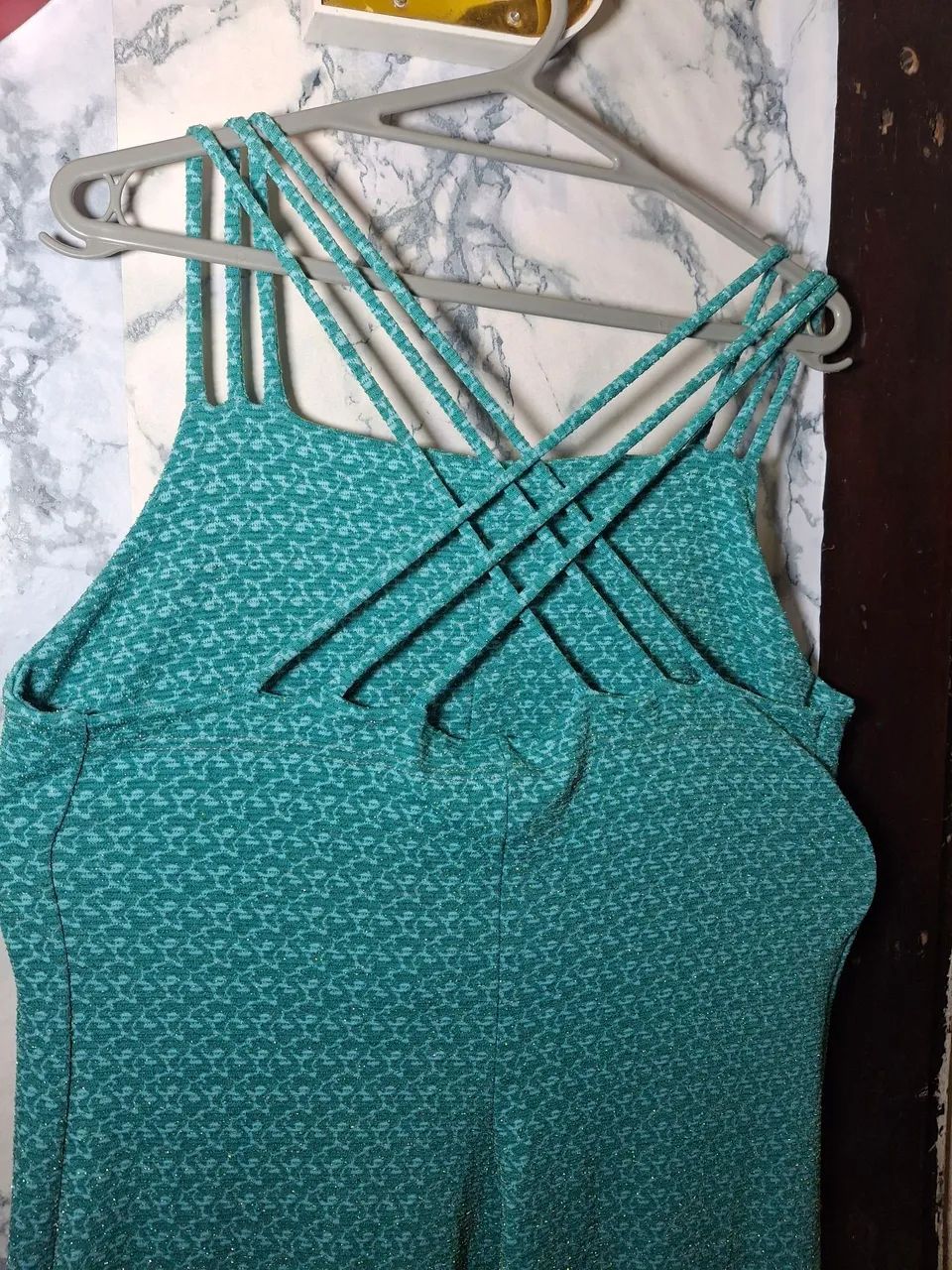 Vestido azul turquesa com brilho - Foto 4