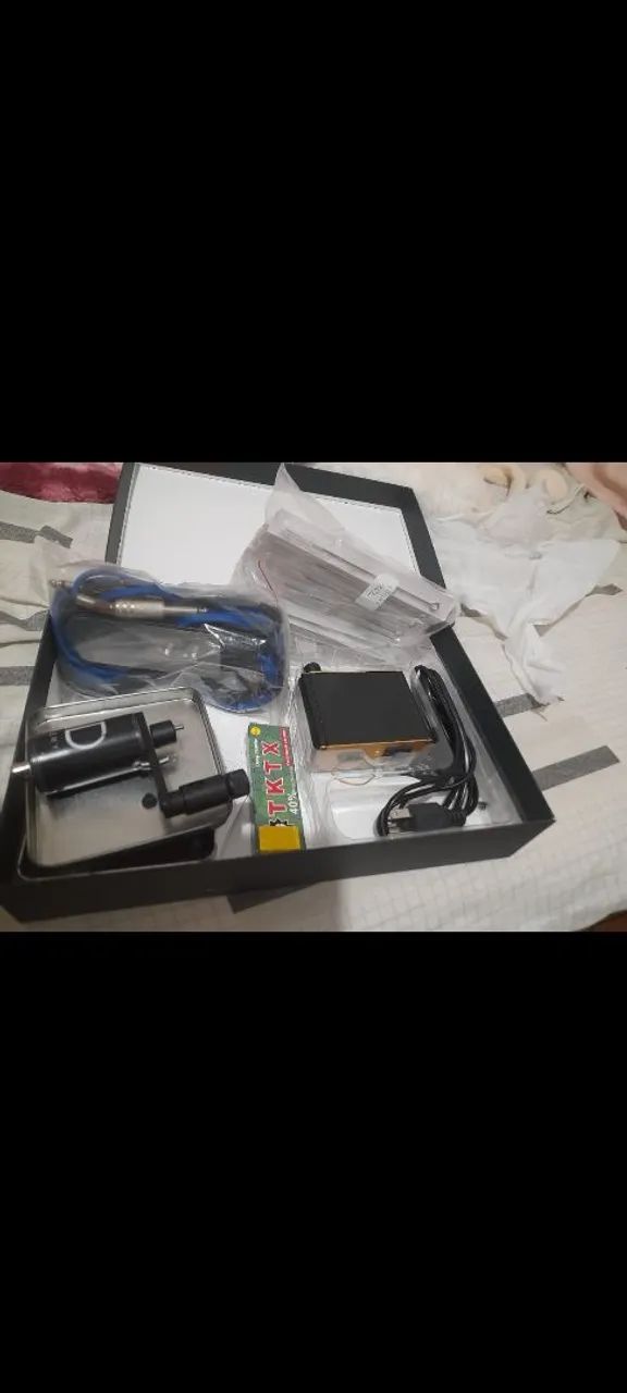 Kit completo:Máquina de tatuagem ,Maquina rotativa fonte digital caboRCA clip corde - Foto 2