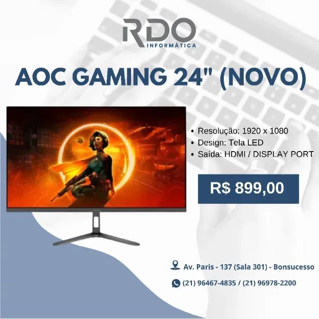 Monitor Gamer 24 Polegadas AOC 24G30E Full HD - Perfeito para Jogos