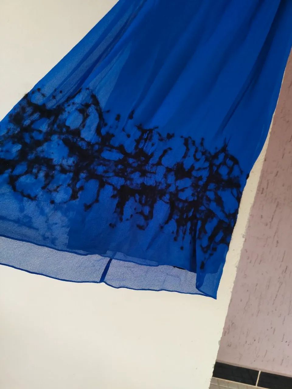 vestido animale de seda pura azul - Foto 4