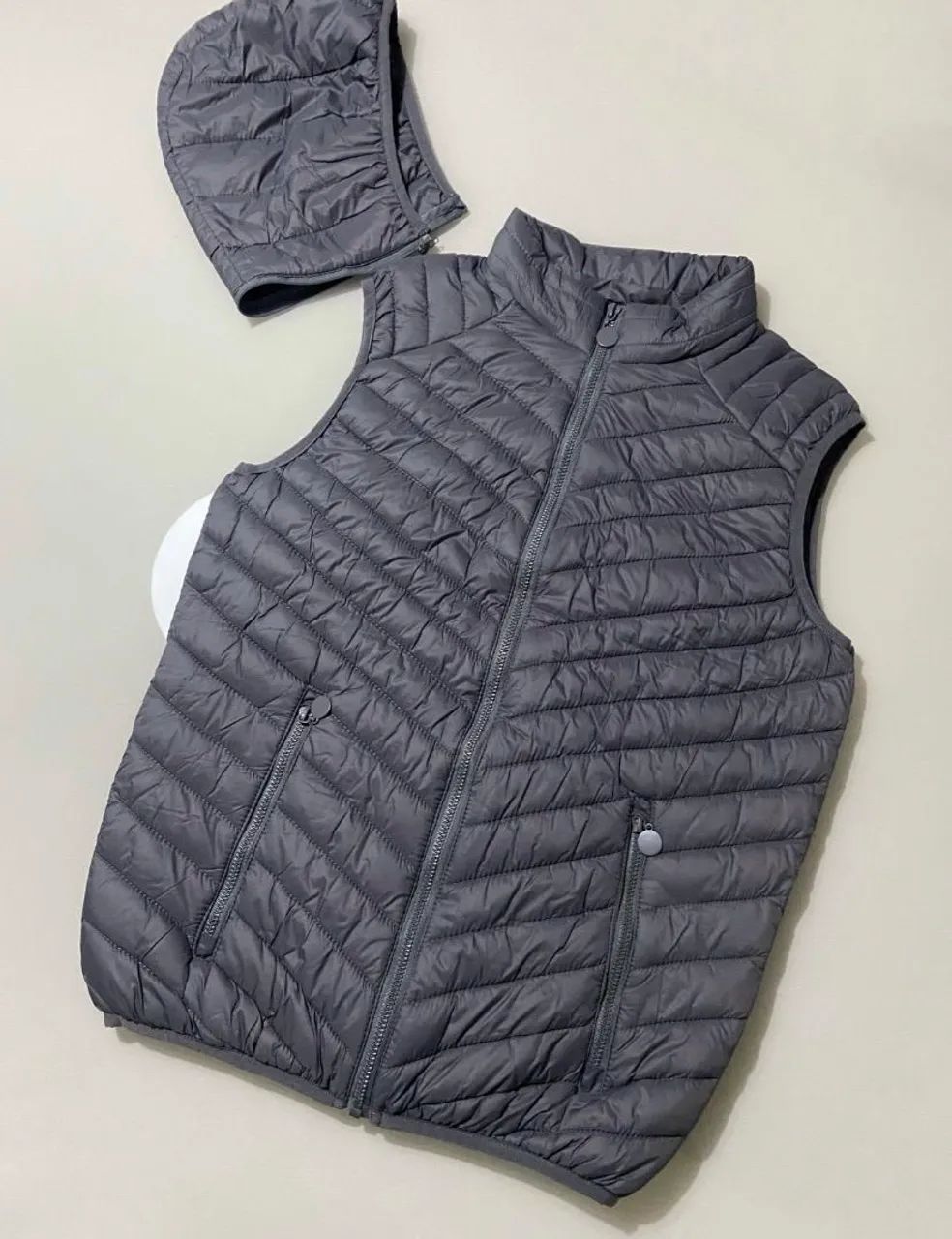 Colete puffer cinza masculino P