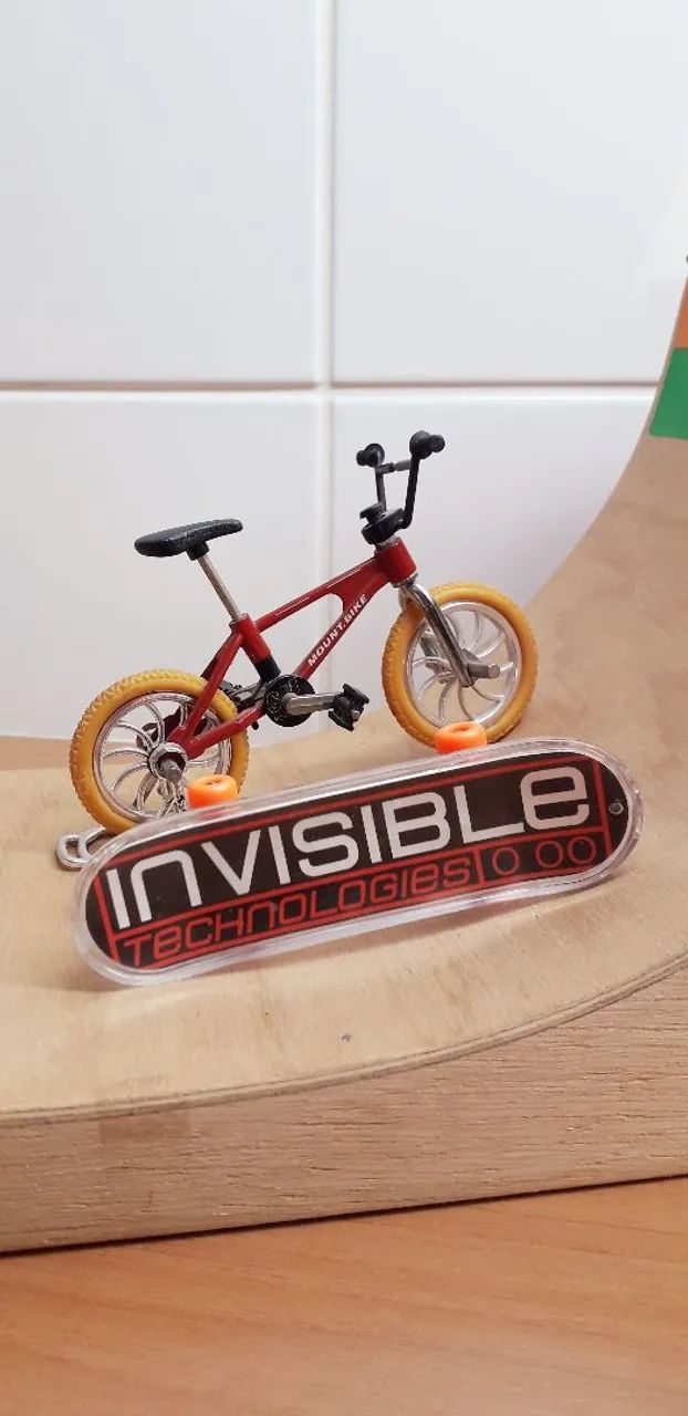 Half pipe Techdeck Madeira Finger Skate Finger Bike - Foto 3