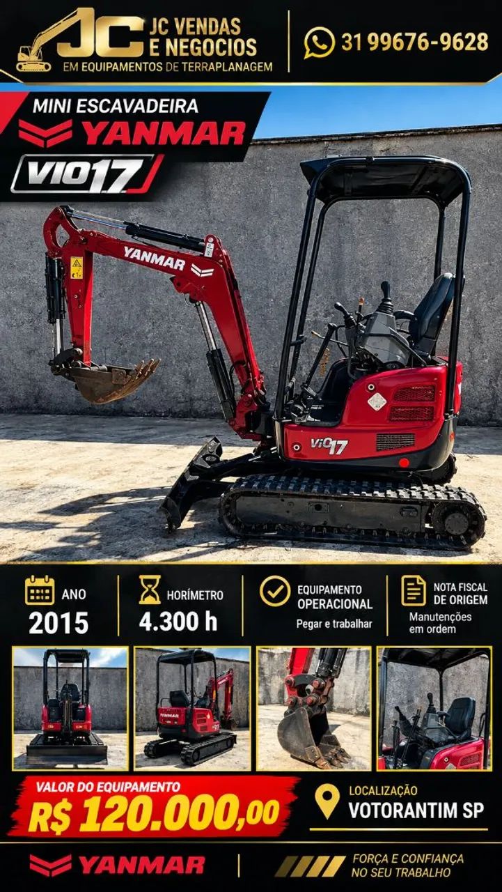 Mini escavadeira Yanmar Vio17 