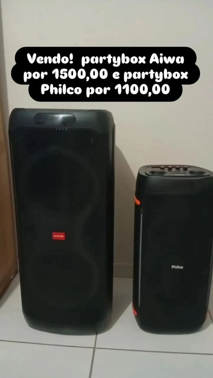 Vendo caixas de som partybox Philco e Aiwa 