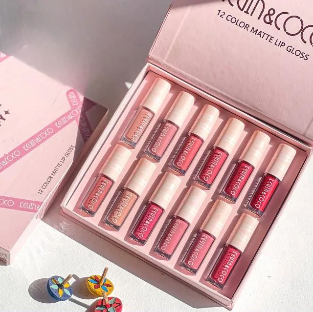 KEVIN & COCO CONJUNTO DE BRILHO LABIAL MATTE (12 Cores)