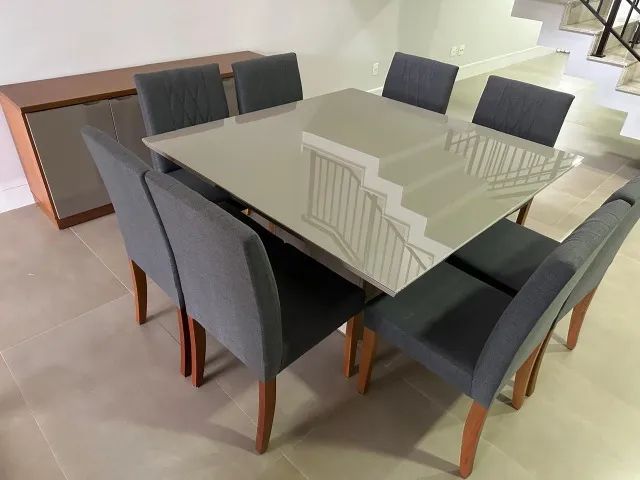 Mesa de Jantar Quadrada 8 Lugares + Buffet - Foto 4