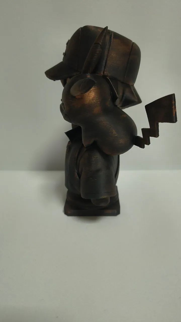 Busto Ash e Pikachu - Impressão 3D - 18cm - Foto 2