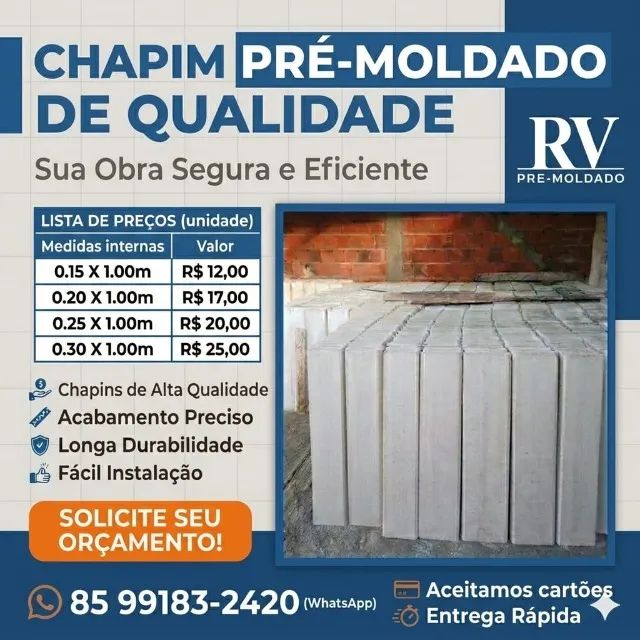 Chapim / Pingadeira de Concreto para Muro - Várias Medidas - RV Pré-Moldado
