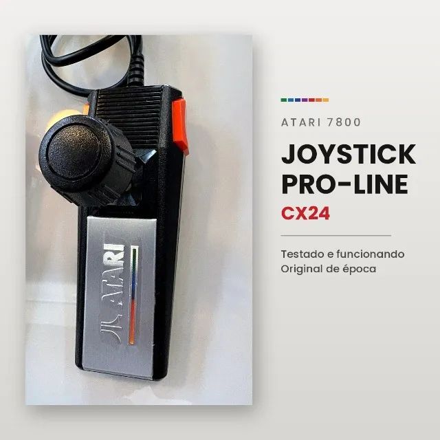 Joystick Atari 7800 Pro-Line CX24 original, testado e funcionando - Impecável
