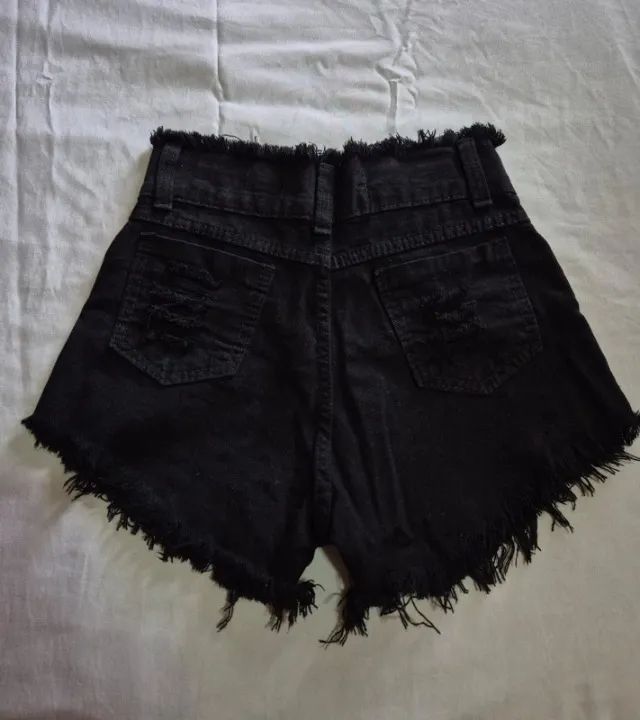 Short jeans preto 36, perfeito estado - Foto 4