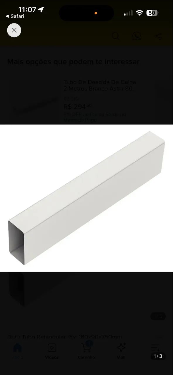 DUTO de ZINCO - retangular 1,40x0,11m - Foto 5