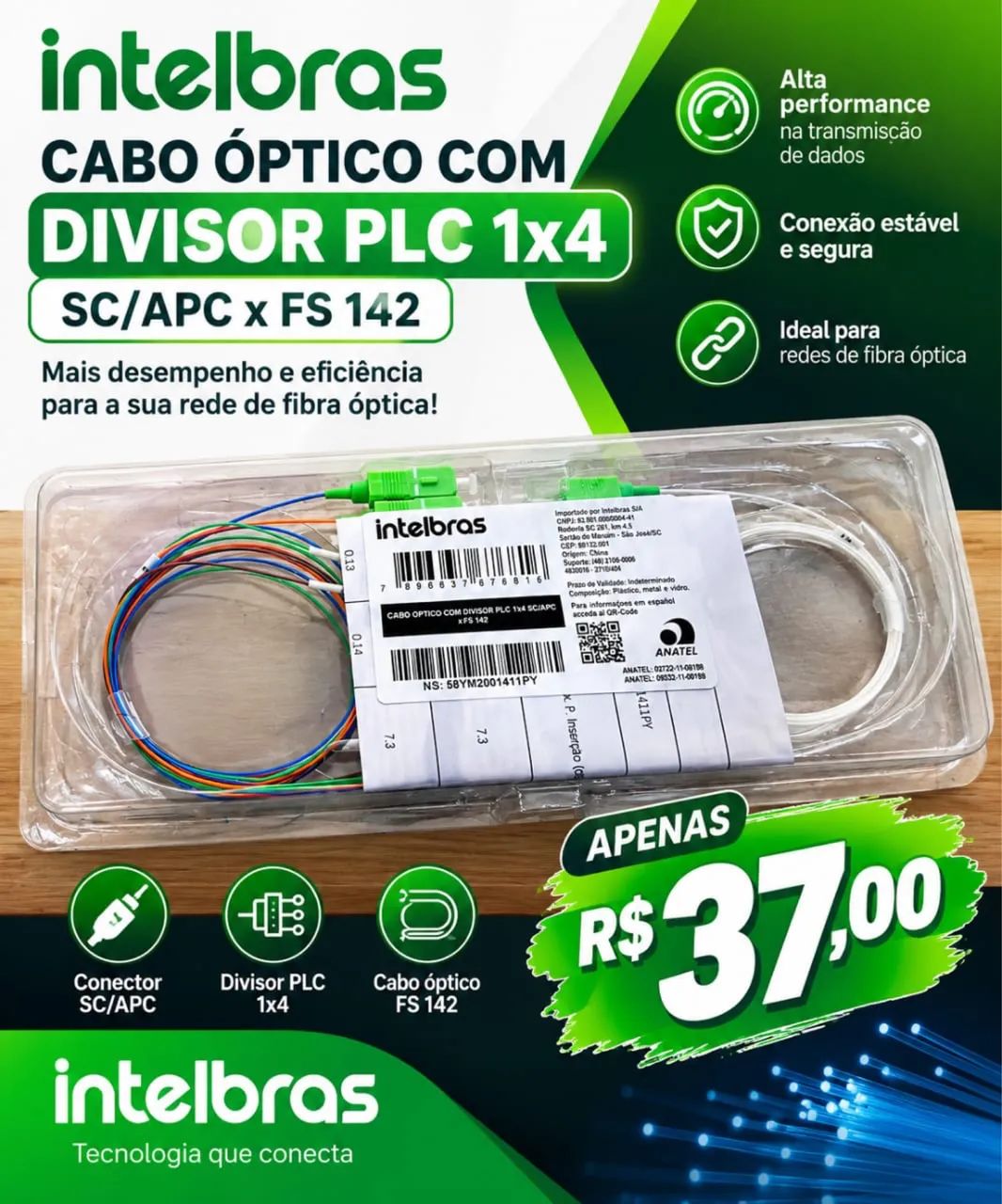 Cabo óptico intelbras 