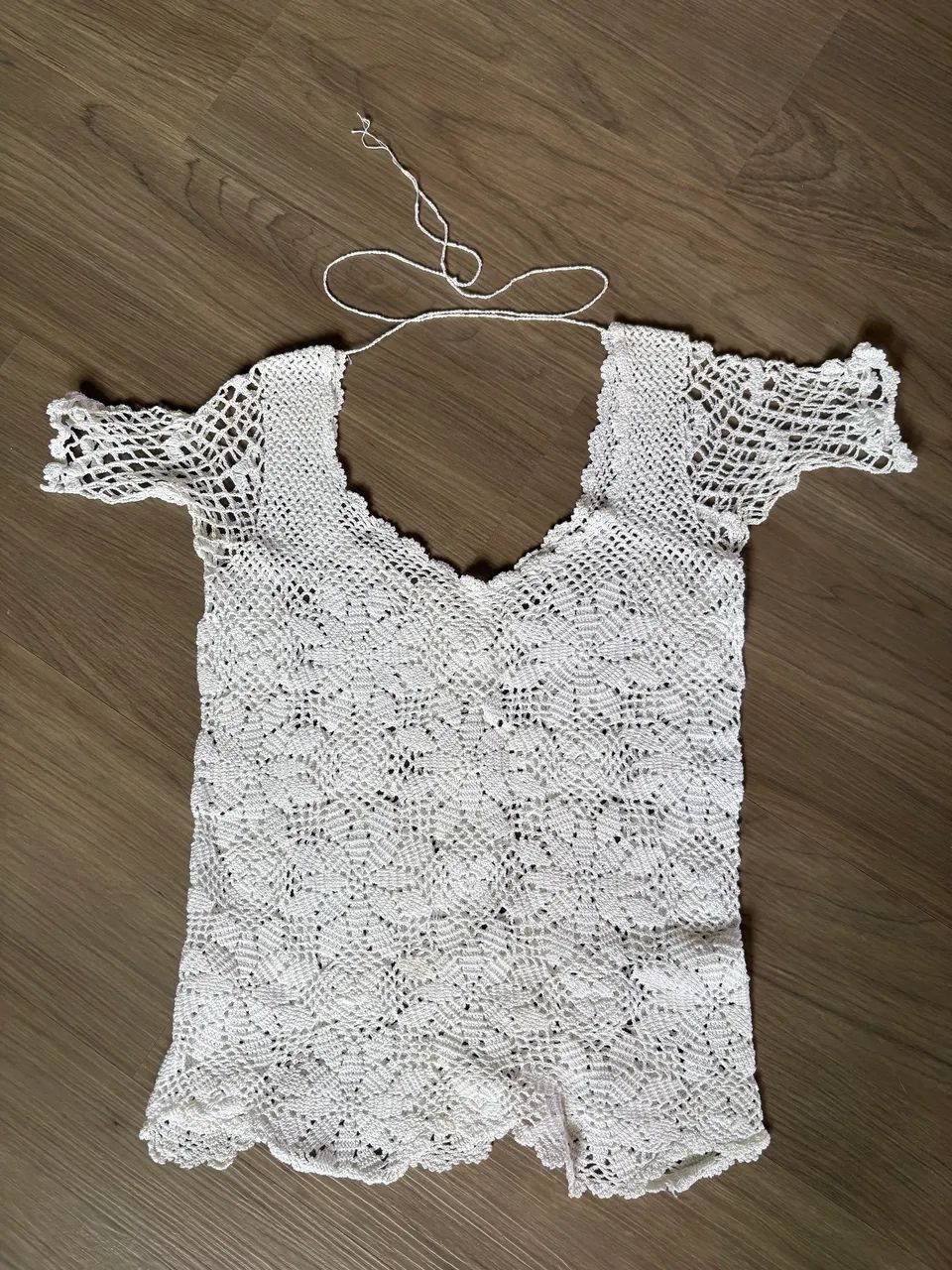 Blusa de crochê branca PP