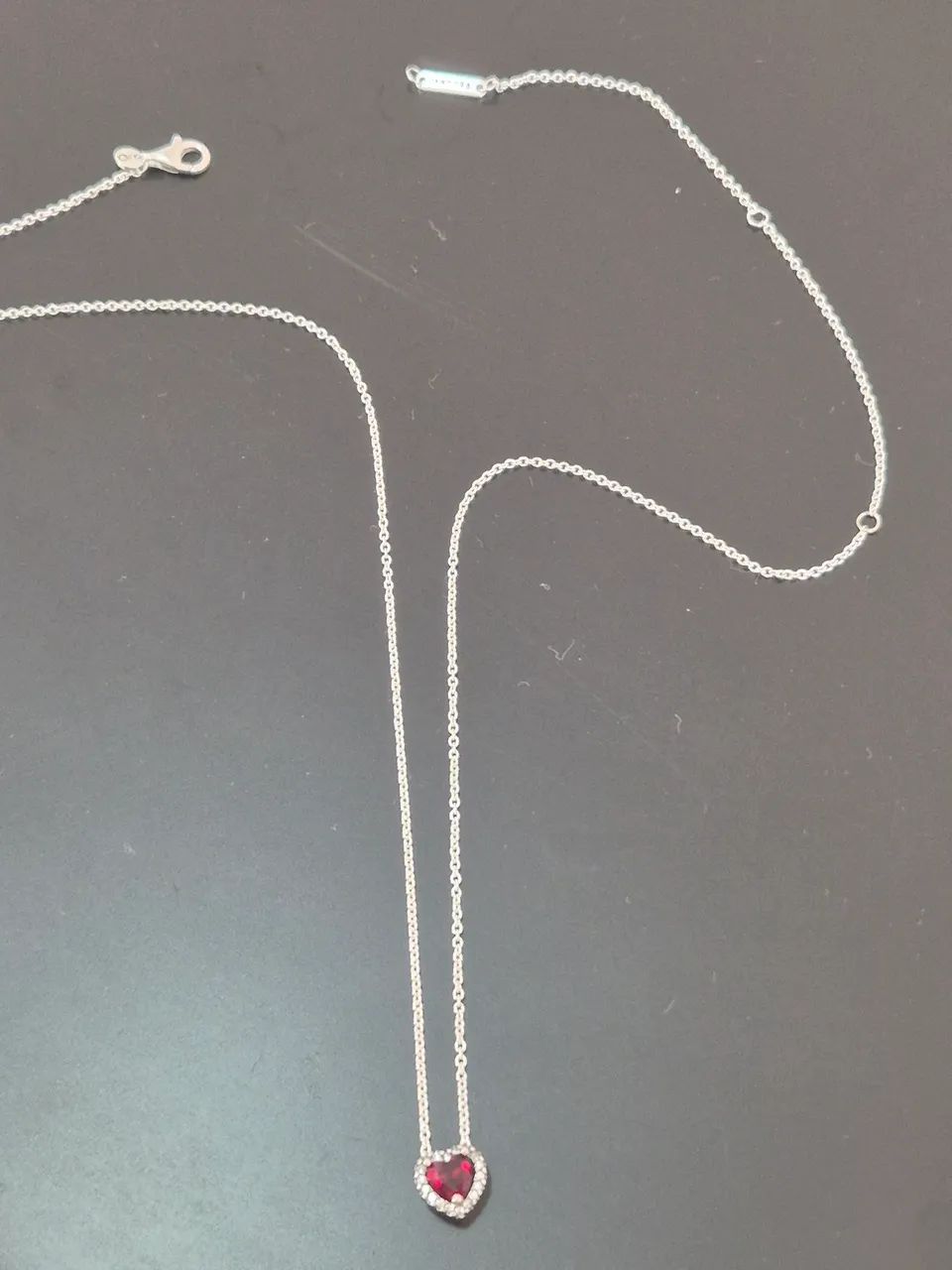 Colar e brinco com coração banhados a prata - Foto 3