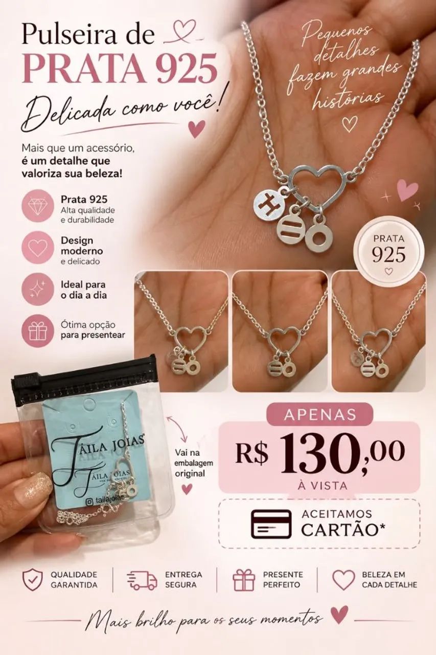 Pulseiras de prata Amiong 925  - Foto 3