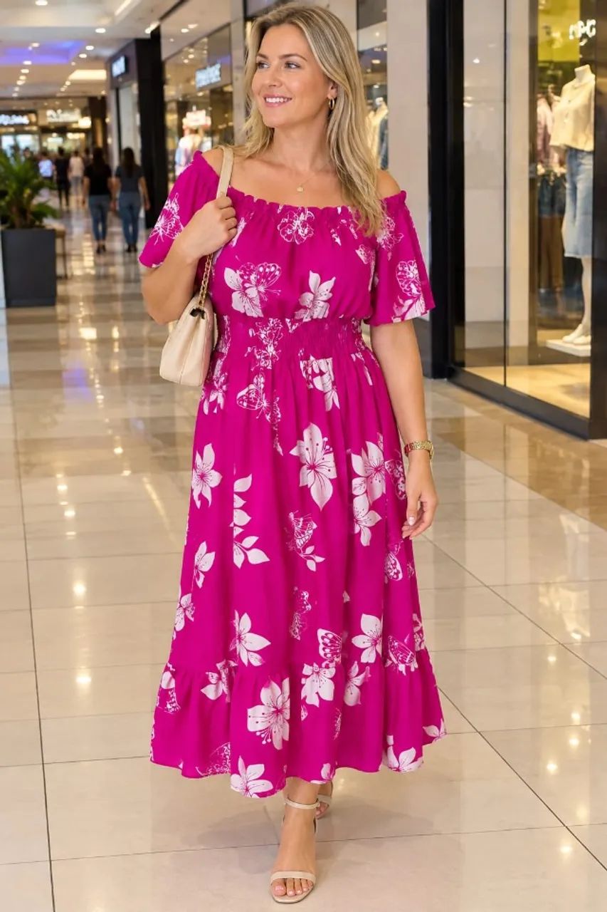 vestido lingo floral , estilo ciganinha