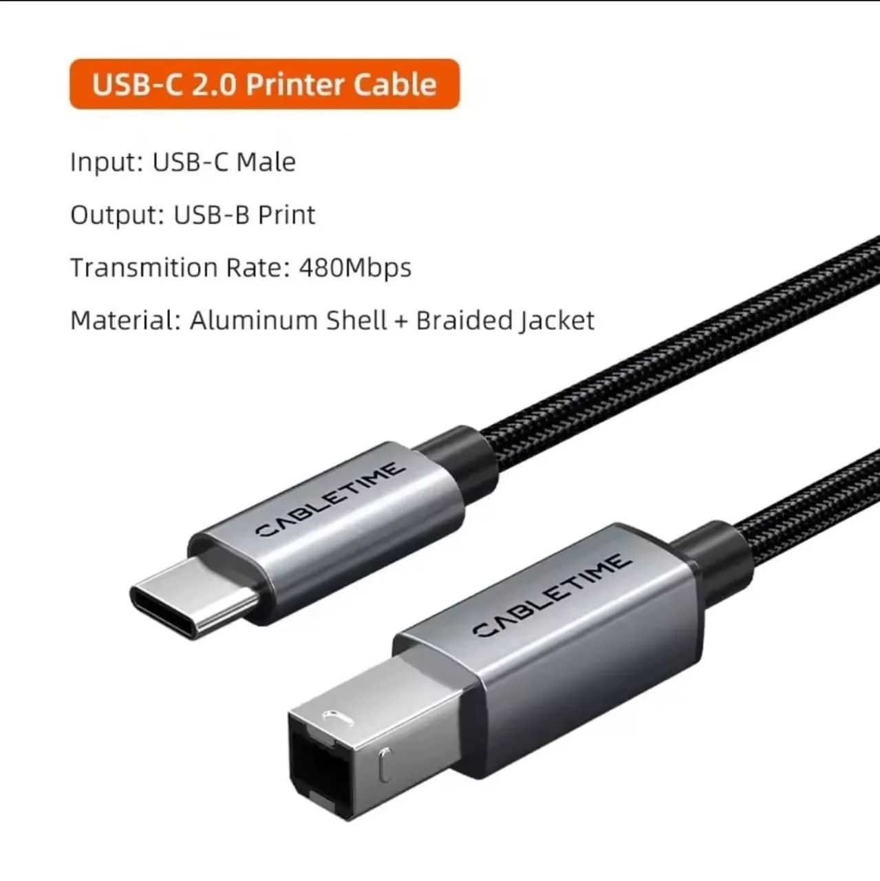 Promoção!!! Cabo USB Tipo C Para Impressora Cabletime 2m - Foto 5