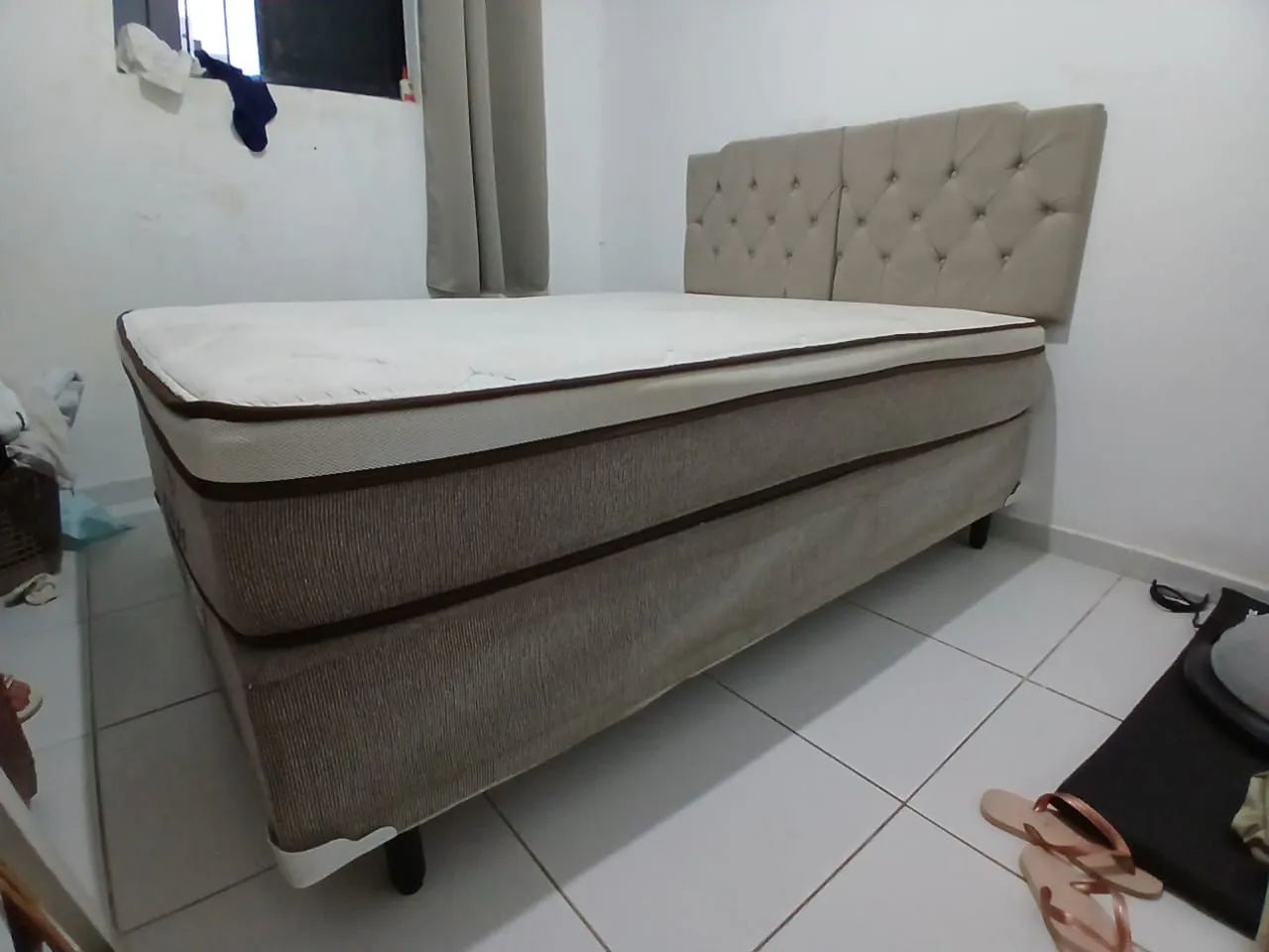 Cama De Casal Usada Plumatex Box Ilheus - Foto 3