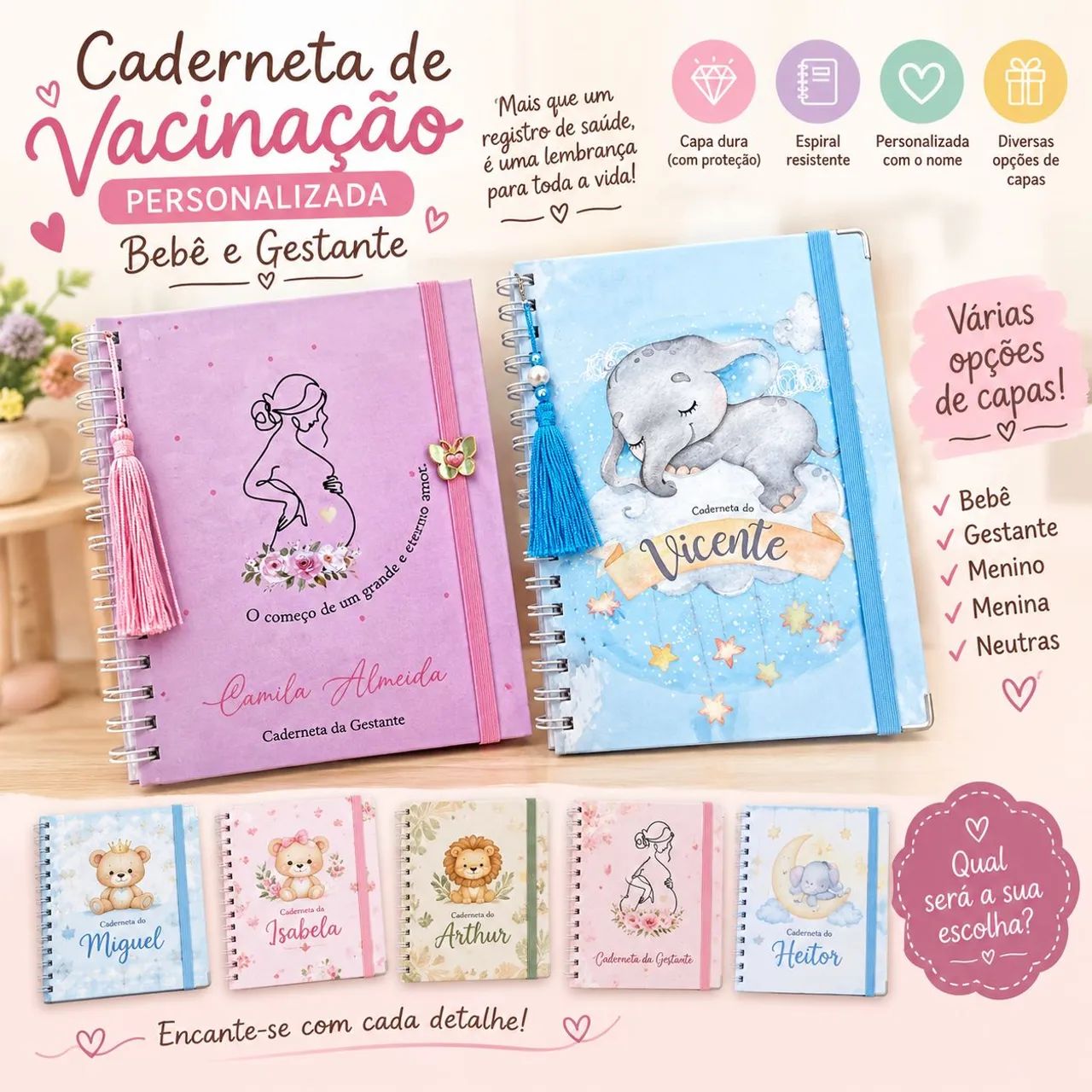 Cadernetas personalizadas