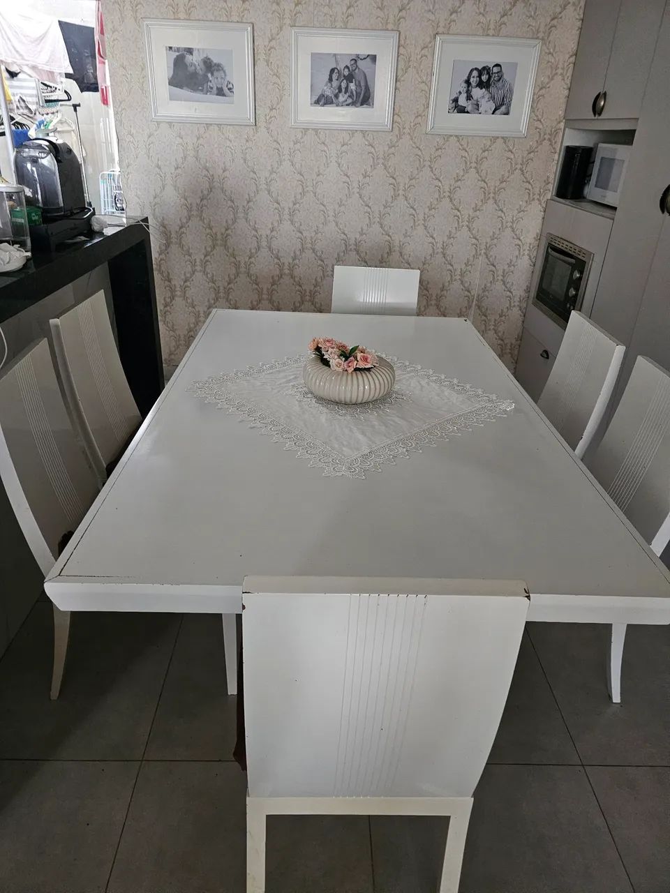 Mesa madeira branca  - Foto 4