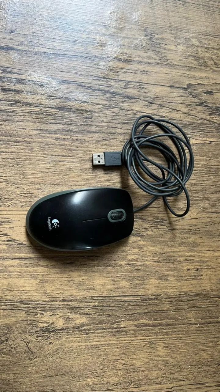 Mouse Logitech com Fio USB - Preto - Foto 2
