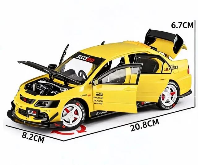 Miniatura Mitsubishi Lancer Evolution Ix Vermelho (1:24) Luz E Som - Foto 4