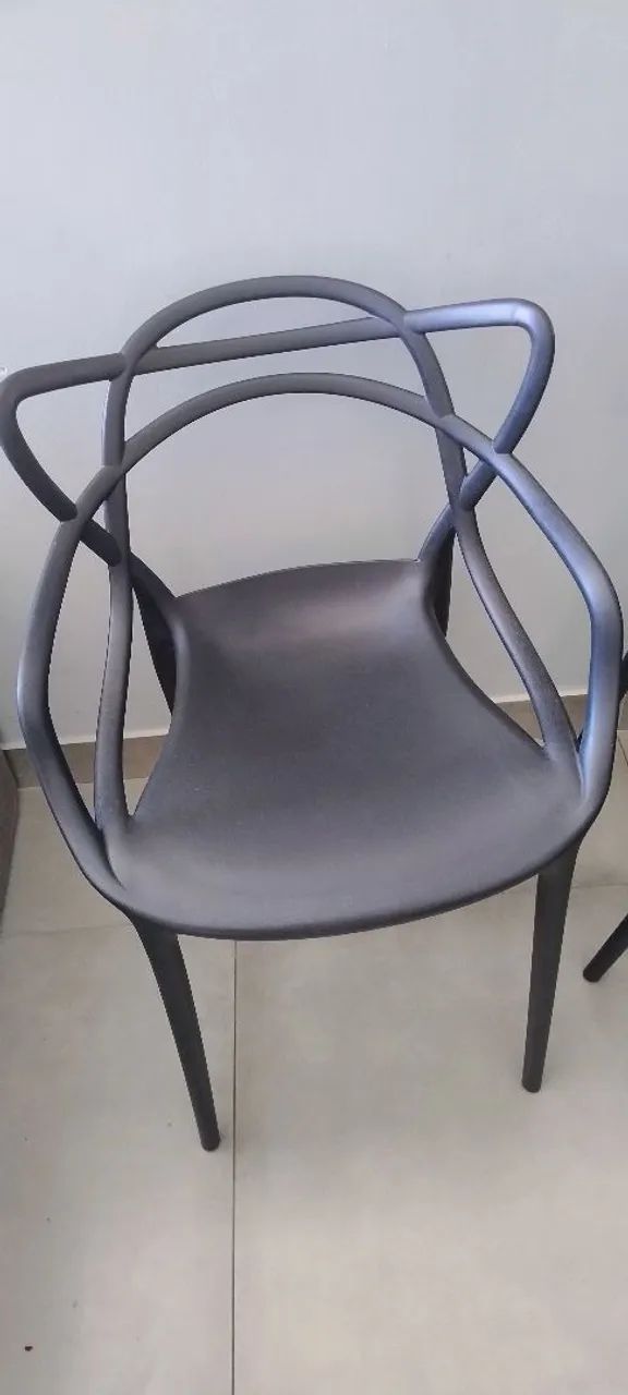 4 Cadeiras Allegra preto em polipropileno. - Foto 2