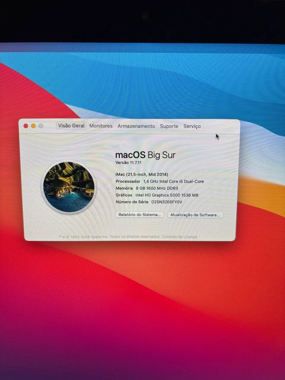 iMac 21.5" 2015 i5-5575 2.80GHz 8GB RAM 500 GB SSD MacOS Big Sur - Foto 4