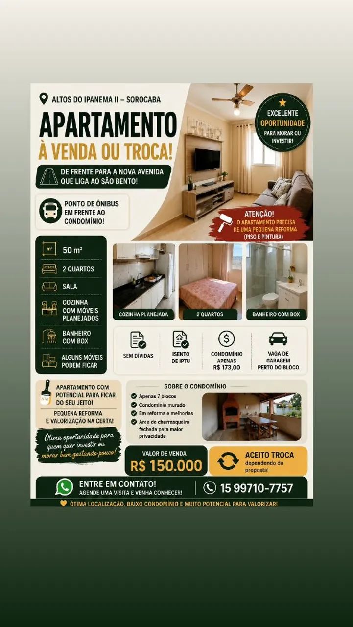 Vendo ou troco por terreno
