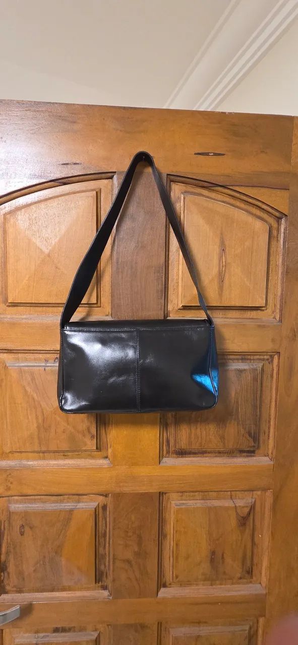 Bolsa de couro legítimo preta - Foto 3