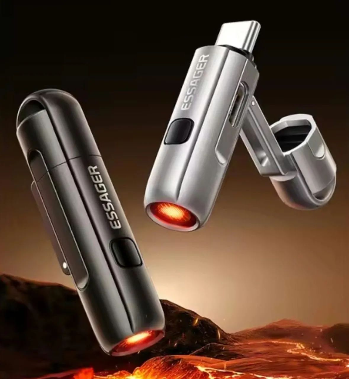 Mini isqueiro portátil USB-C pra viagem - Foto 2
